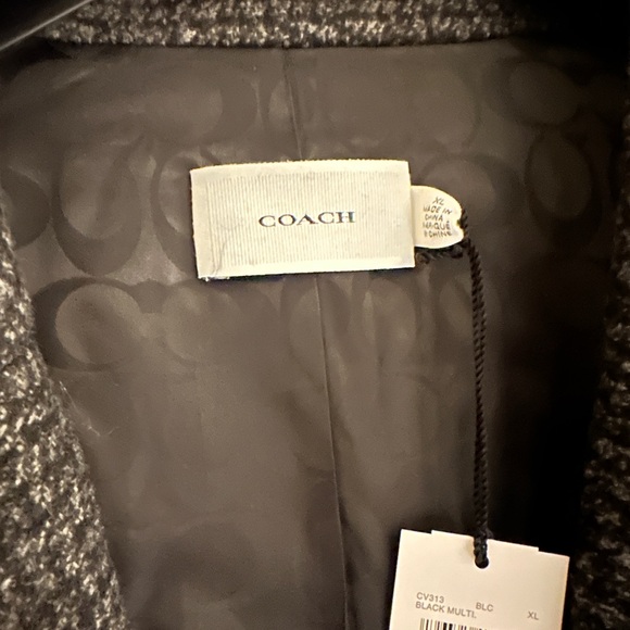Women’sCoach Wool bl tweed Tailored  Jacket extra large NWT - Picture 15 of 16